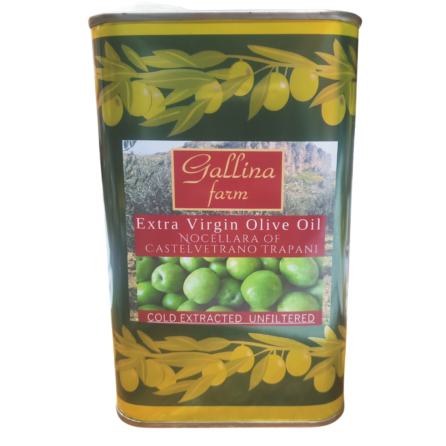 Extra Virgin Olive Oil Nocellara of Castelvetrano Trapani 500 ml/5 liter Gallina Farms