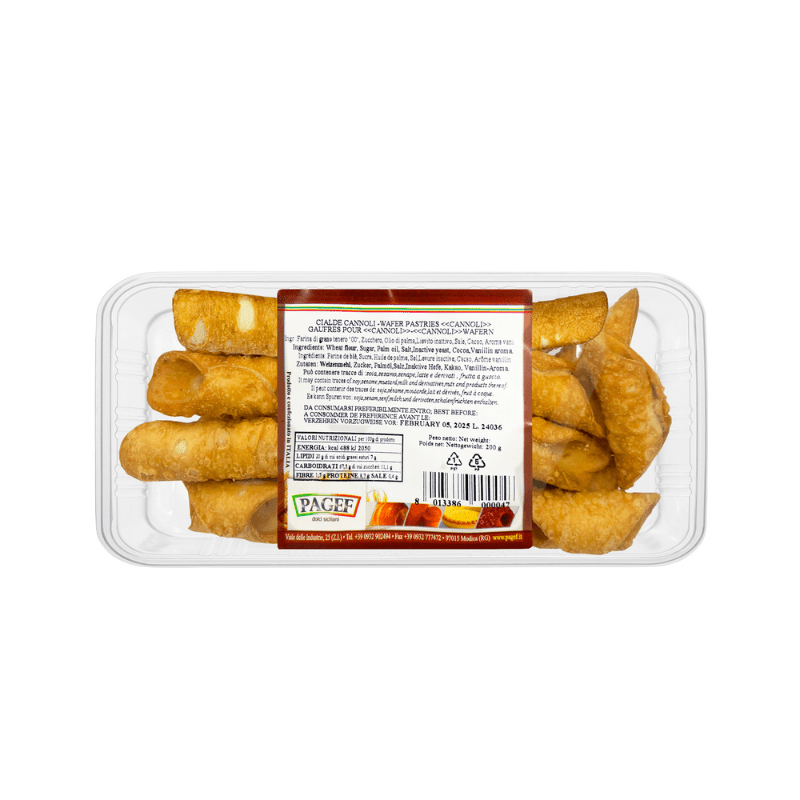 Pagef Mini Cannoli Siciliani Shells Tray, 24 Pieces