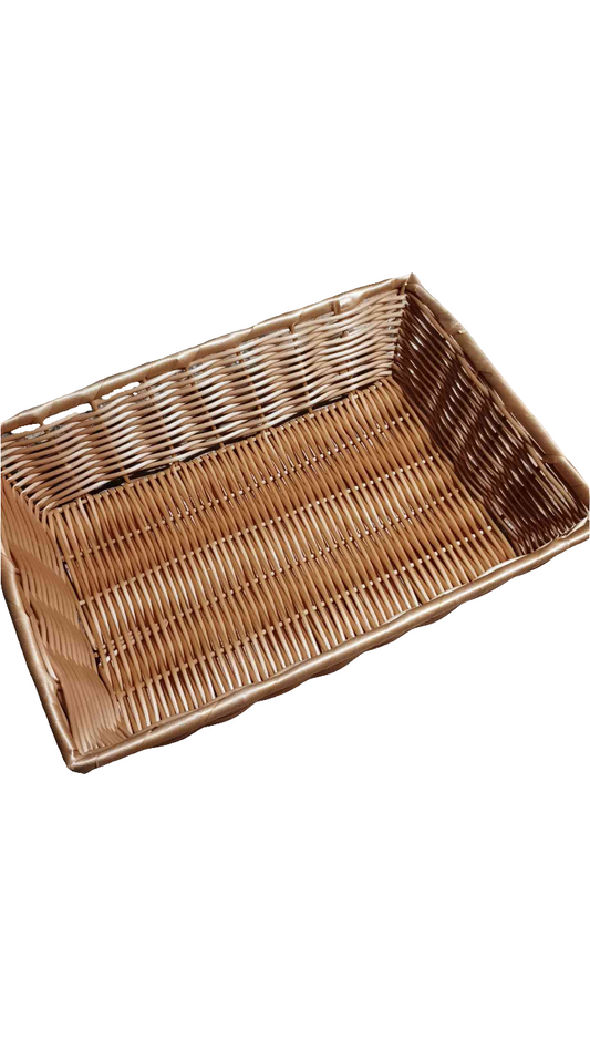 Basket  14" Oblong Synthetic Wicker Tray