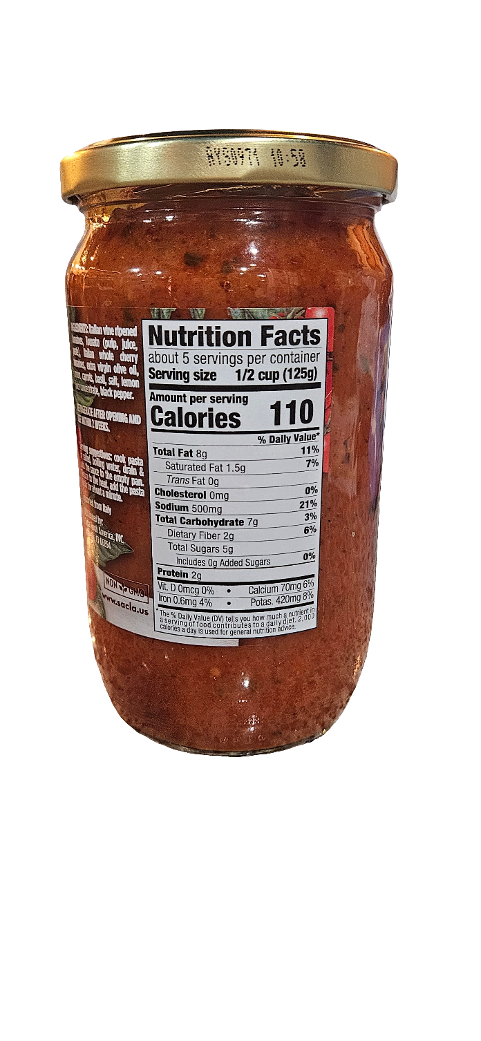 Saclá whole cherry tomato & Basil Pasta Sauce