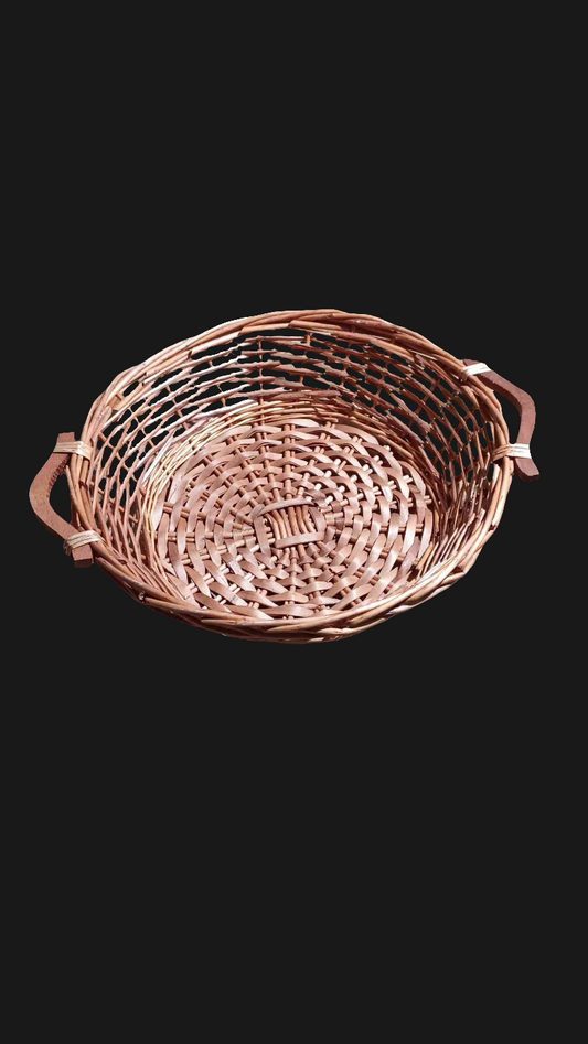 Basket 17" Round Willow Bowl Es Handle