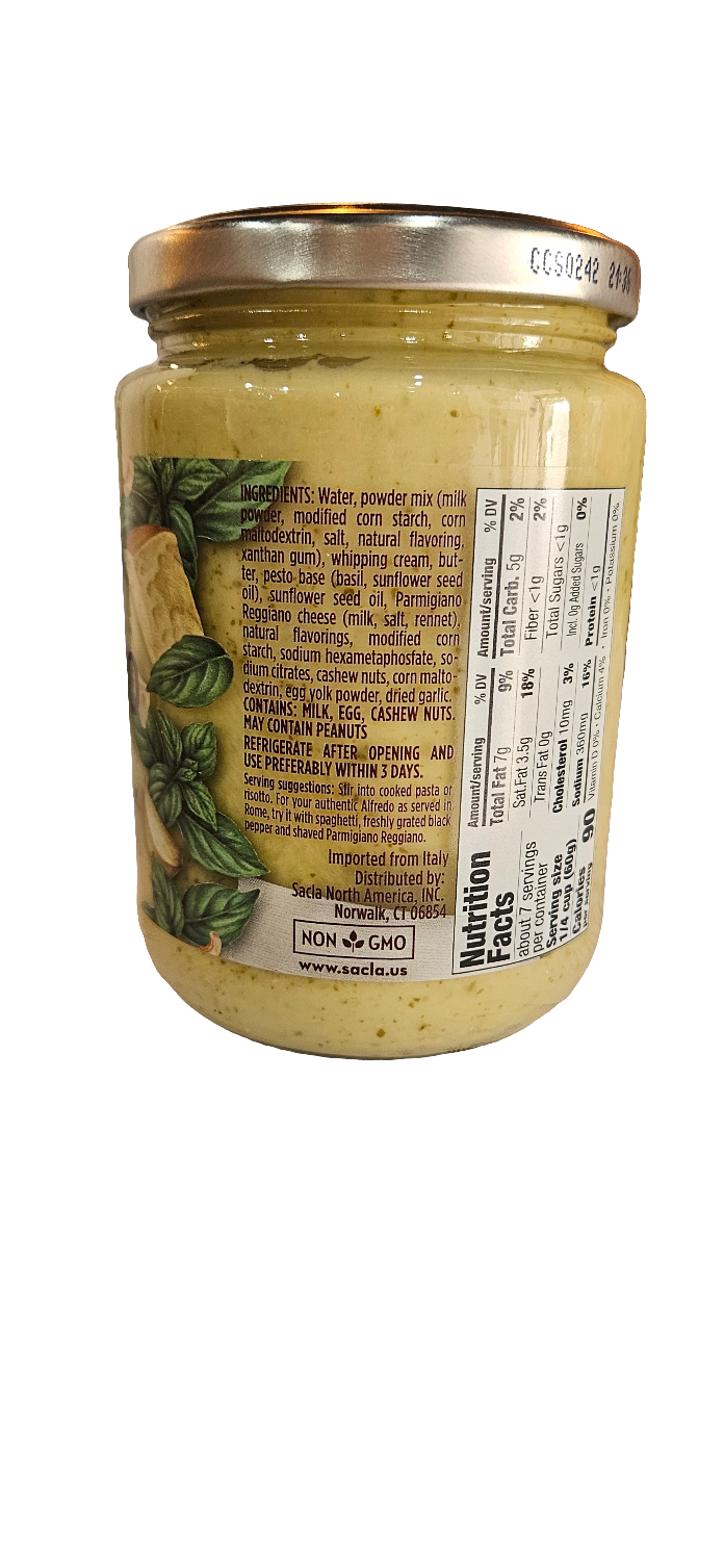 Sacla Alfredo Pesto Pasta Sauce w basil , 14.5 oz