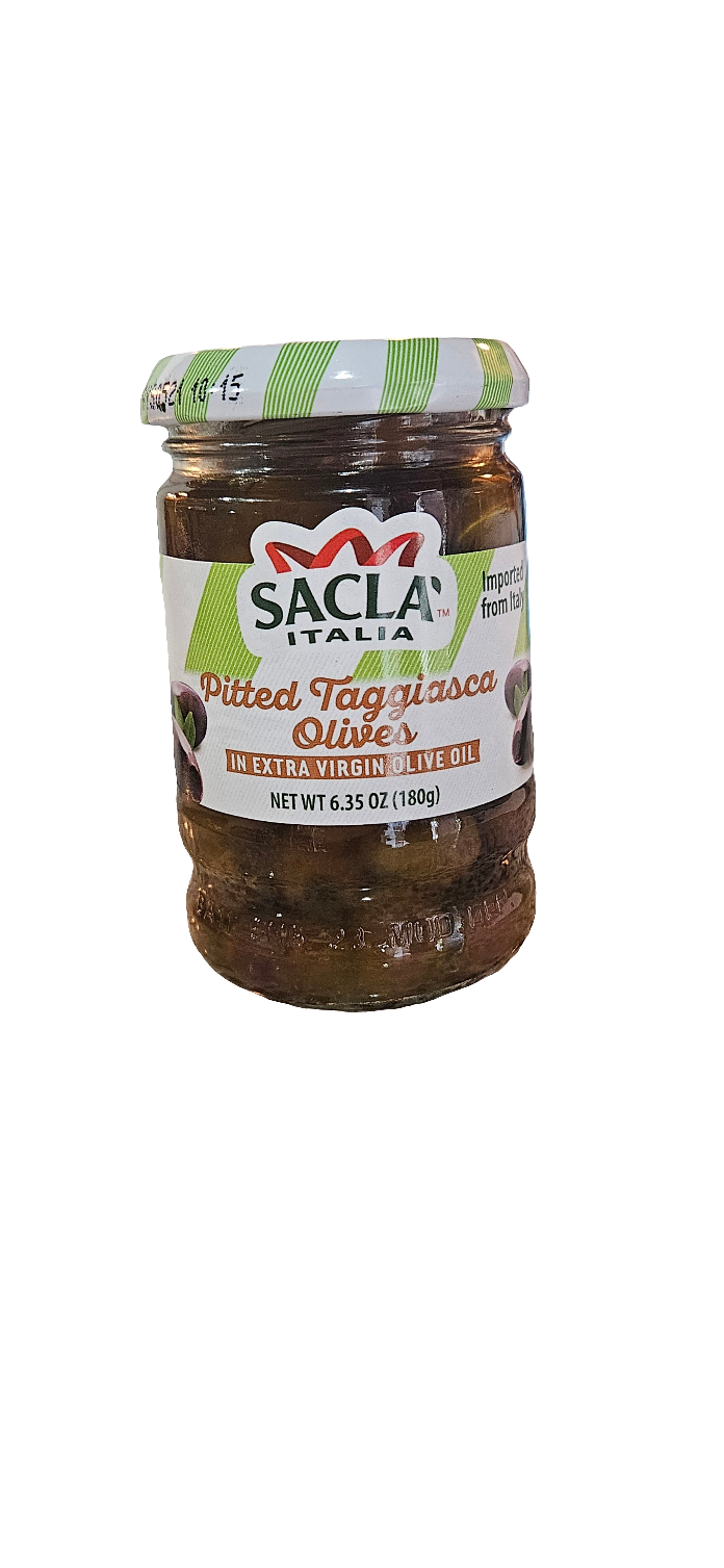 Sacla pitted taggiasca olives( in extravirgin olives oil ) 6.35 oz