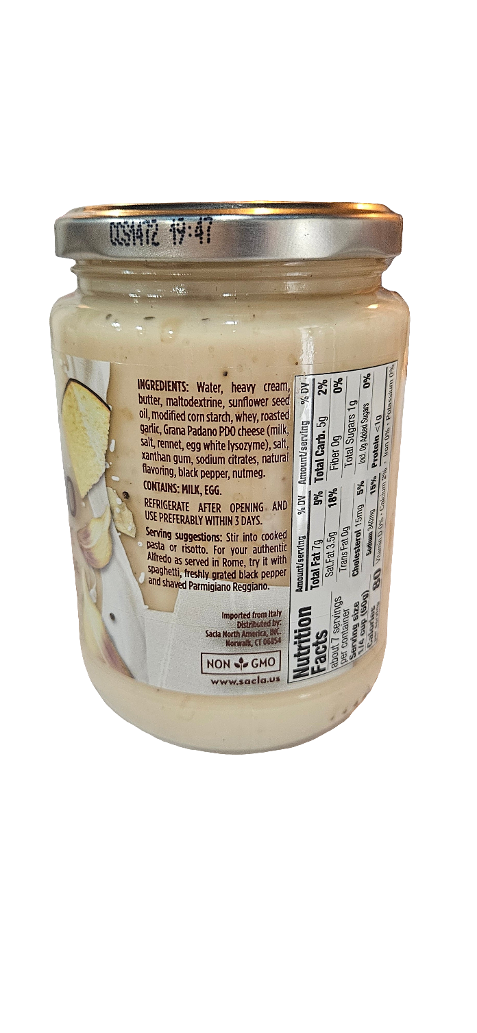 Sacla Alfredo roasted garlic pasta sauce  14 .5 oz