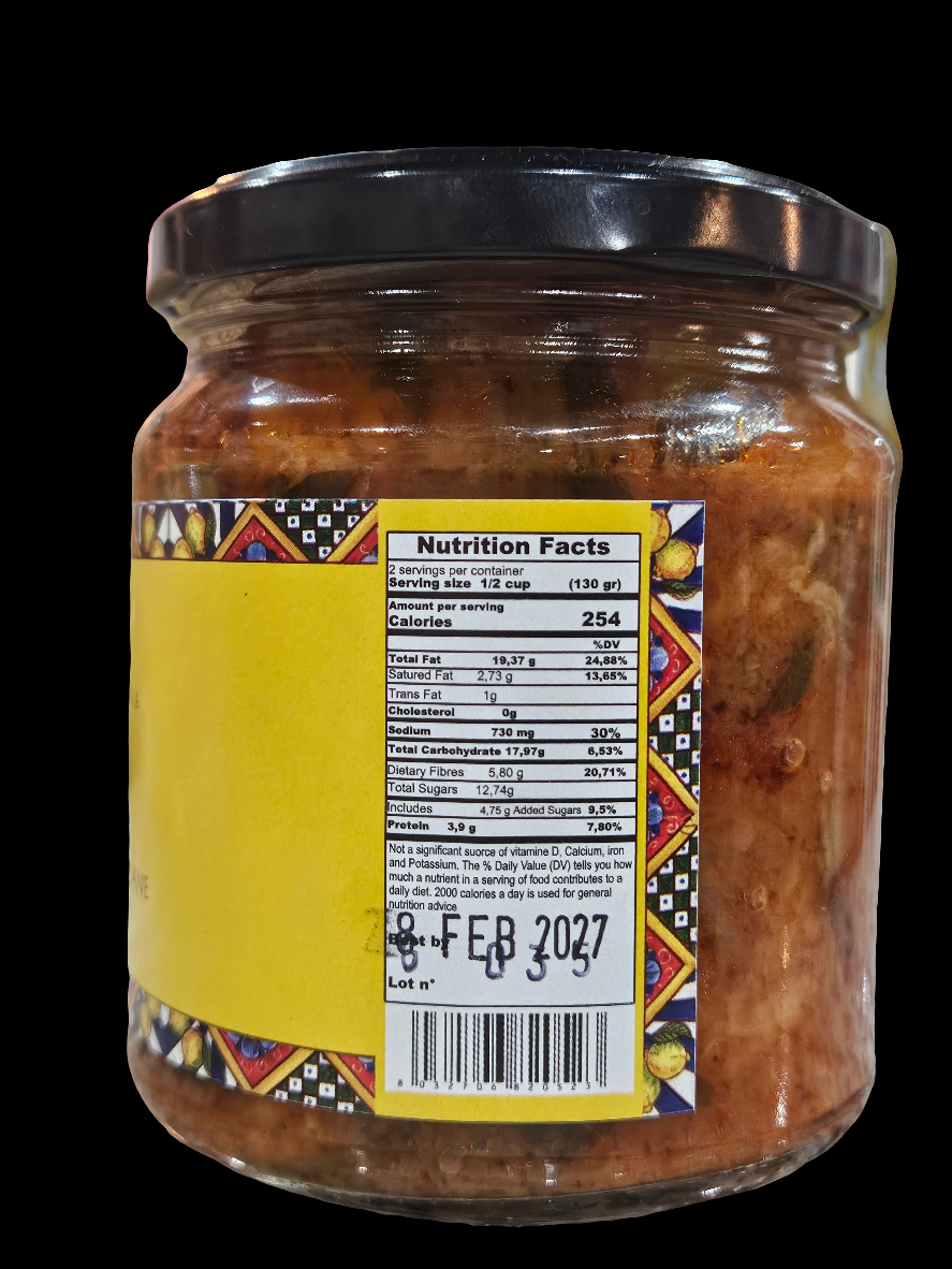 CAPONATA DI MELANZANE
EGGPLANT CAPONATA 280 gr