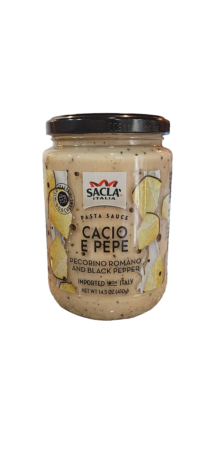 Sacla cacio e pepe w pecorino Romano & black pepper pasta sauce  14.5 oz