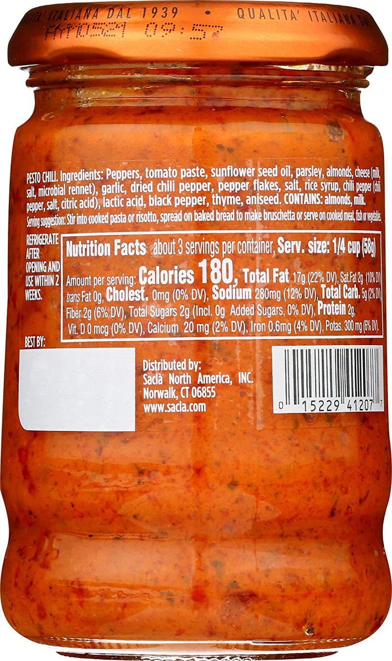 Sacla Chili Pesto 6.7 oz