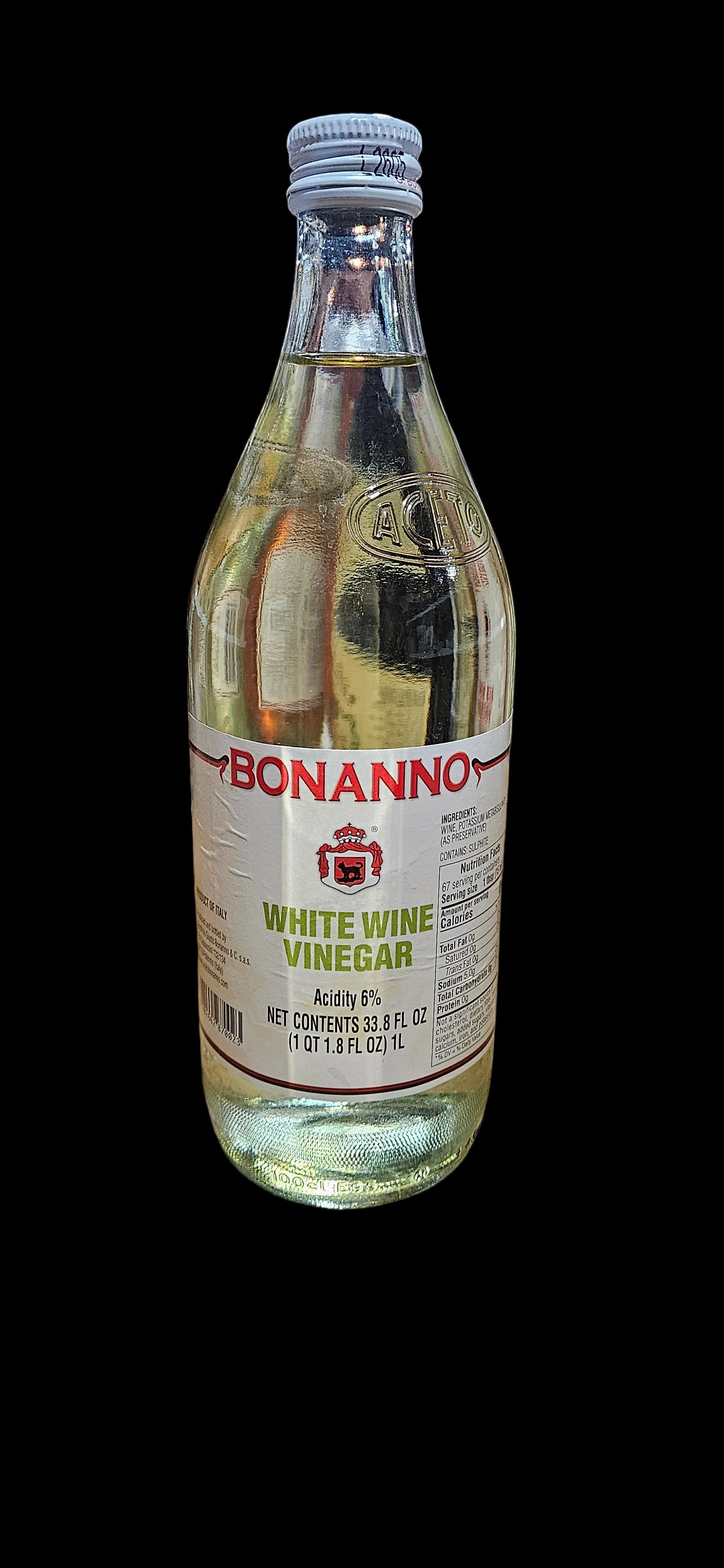 White wine vinegar bonanno 33.8 fl oz (1 qt1.8fl oz )1 litr