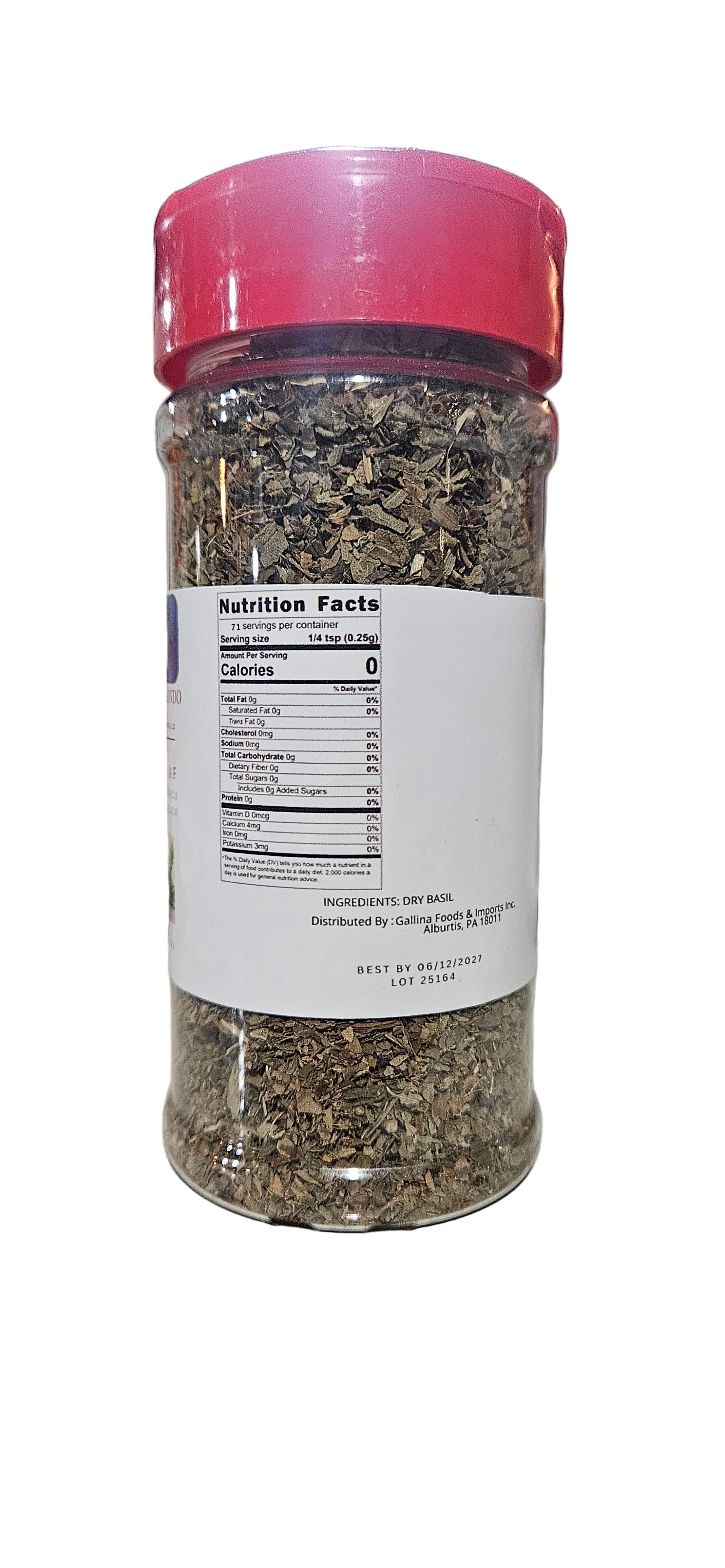 Basil dry "foglia di basilico 2.5 oz